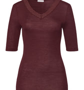Woolen Lace Lace Trim Wool And Silk Top | Vivid Brown 70829-2421